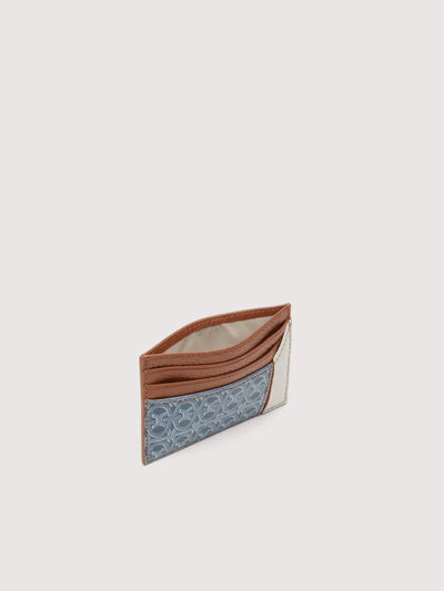 COCCINELLE LOREEN DENIM COATED MONOGRAM CARD HOLDER