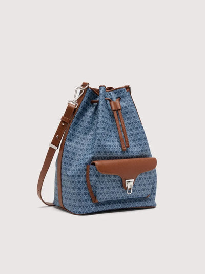 COCCINELLE BEAT GENERATION DENIM COATED MONOGRAM LARGE