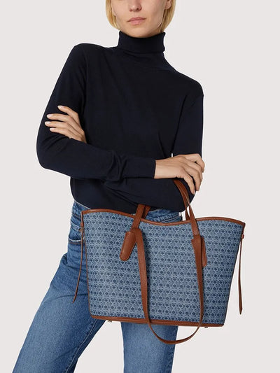 NEVER WITHOUT BAG DENIM COATED MONOGRAM