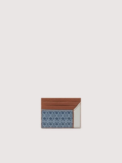 COCCINELLE LOREEN DENIM COATED MONOGRAM CARD HOLDER