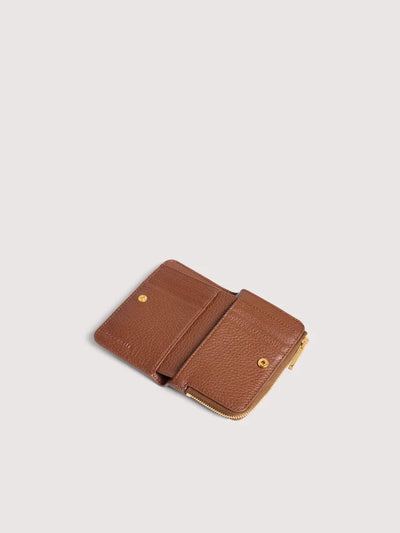 METALLIC SMALL WALLET WITH EMBROIDERED FLOWER PATTERN