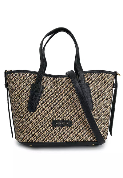 COCCINELLE NEVER WITHOUT BAG BICOLOUR STRAW SMALL