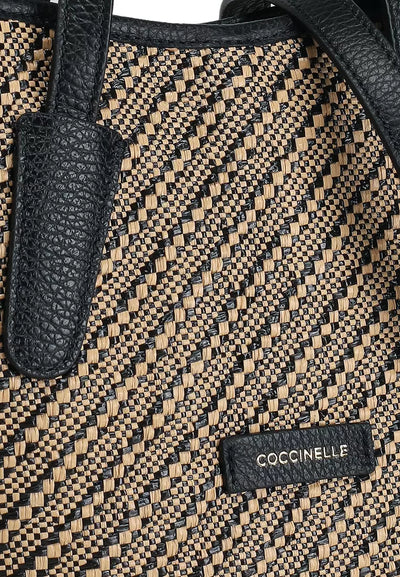 COCCINELLE NEVER WITHOUT BAG BICOLOUR STRAW SMALL