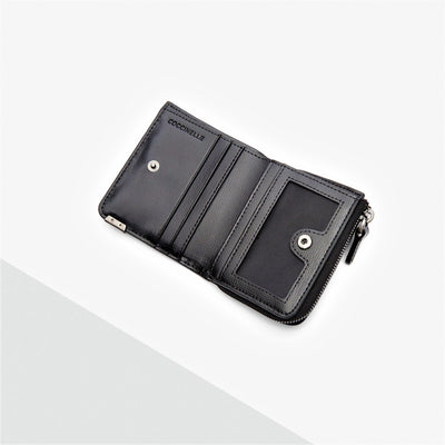 Man Textured Compact Wallet